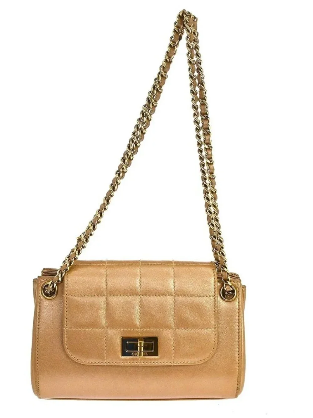 Chanel Brown Lambskin Mademoiselle Lock Shoulder Bag NQ11450